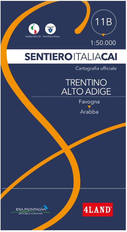 CARTA SENTIERO ITALIA CAI n. 11B - TRENTINO ALTO ADIGE
