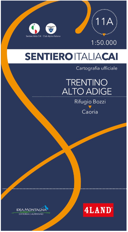 CARTA SENTIERO ITALIA CAI n. 11A - TRENTINO ALTO ADIGE